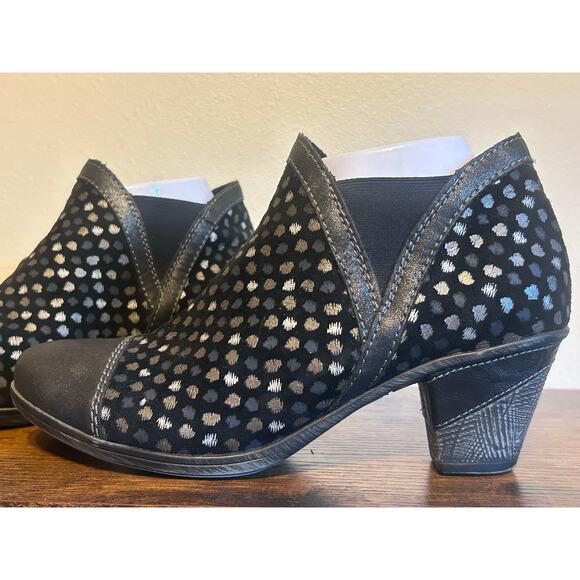 Remonte Cheyenne D8 women's Size 40 ankle boots black polka dots slip on comfort - Picture 1 of 8